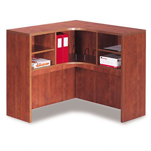 Alera Valencia Series Corner Open Storage Hutch, Medium Cherry