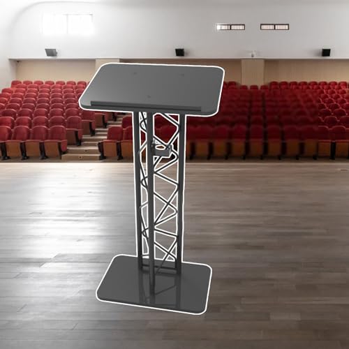SMuCkS Black Podium Lectern Desk with Metal Stand