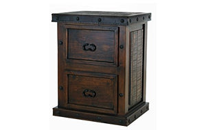 RR Rustic Gran Hacienda 2 Drawer File Cabinet Solid Wood Lodge Old World