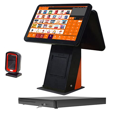 ANYSCALE POS System with Touch Main Screen, Customer Display, and Thermal Receipt Printer - SET04