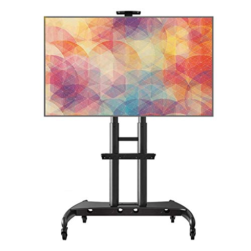 YokIma TV Stand Cart for 55-80 Inch Screens, White, 90.9 Kg Capacity