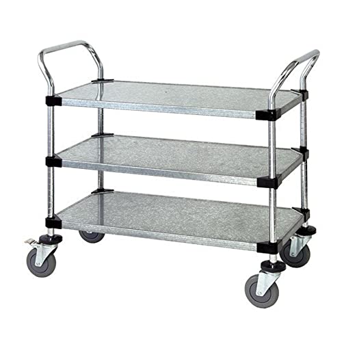 Quantum Storage Systems 3-Tier Wire Utility Cart, Chrome Finish, 24" x 36" x 37.5