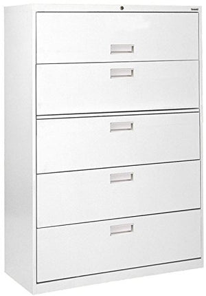 Sandusky Lee LF6A365-22 600 Series 5 Drawer Lateral File Cabinet, 19.25" Depth x 66.375" Height x 36" Width, White