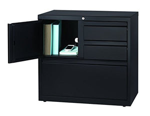 Office Dimensions 30" wide File Cabinet and Personal Storage Combo - Black