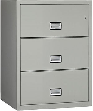 Phoenix Lateral 31 inch 3-Drawer Fireproof File Cabinet with Water Seal - Light Gray