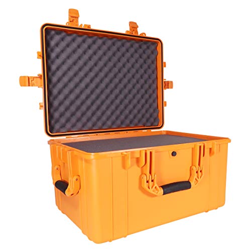 Condition 1 25" XL Waterproof Protective Hard Case with Foam, Orange - 25" x 20" x 14" #024 Watertight IP67 Rated Dust Proof and Shock Proof TSA Approved Portable Storage Trunk Carrier