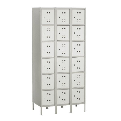Safco Six Tier Box Locker, 3 Column, Gray - Model 5527GR