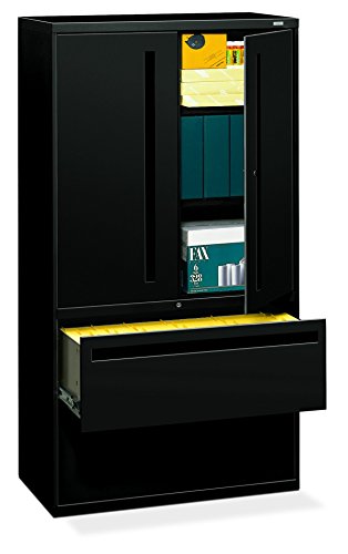 HON Brigade 700 Series Lateral File Cabinet, 36" Wide, Black - H795LS