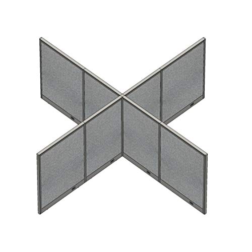 GOF Freestanding X-Shaped Office Partition, Large Fabric Room Divider Panel - 132"D x 132"W x 48"H