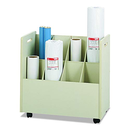 Safco Mobile Roll File, 8 Compartment, Putty - Model 3045