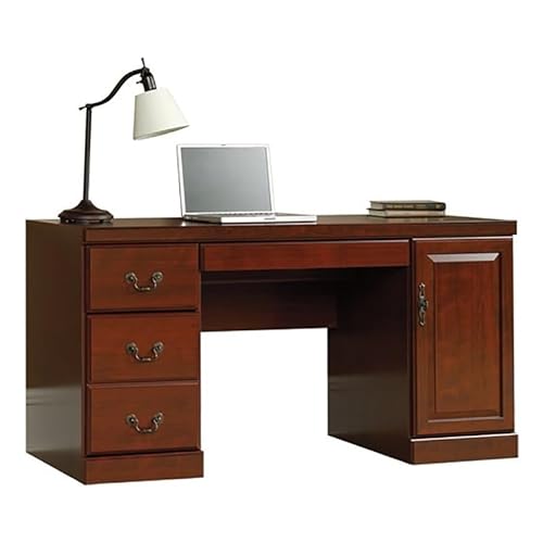 Pemberly Row Classic Cherry Wood Computer Credenza