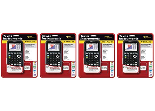Texas Instruments TI-84 Plus CE Graphing Calculator, Black, 4-Pack