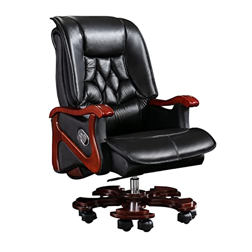 CBLdF Boss Chair Managerial Executive High Back Cowhide Office Chair - Brown/Black