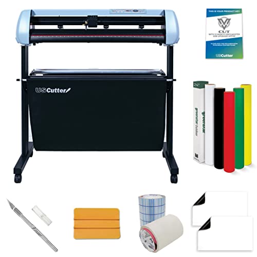USCutter 34" SC2 Vinyl Cutter Sign Shop Starter Kit with Basket, Vinyl Tape Tools
