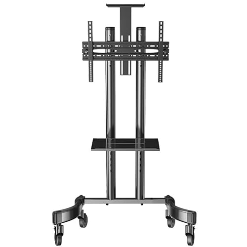 UPGENT Mobile TV Cart 32"-65" Free Lifting LED LCD Plasma Trolley Stand with AV - Super Quality, Color with Tray