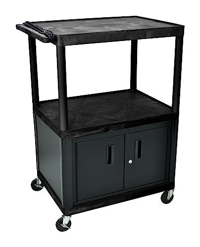 Luxor 48" H AV Cart with 3 Large Shelves Cabinet (LP48CE-B)