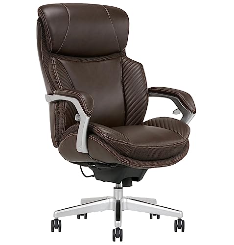 Generic Big & Tall Ergonomic Executive Chair, Brown/Silver