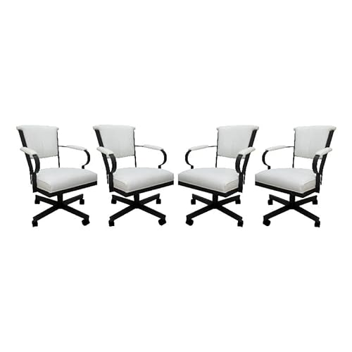 Tobias Designs Inc. Set of 4 Miami Swivel Metal Caster Chairs on Reading Base