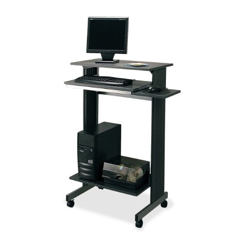 Buddy Products Euroflex Standup Fixed Height Workstation, 19.625 x 44.25 x 29.5 Inches, Charcoal and Silver (6438-36)