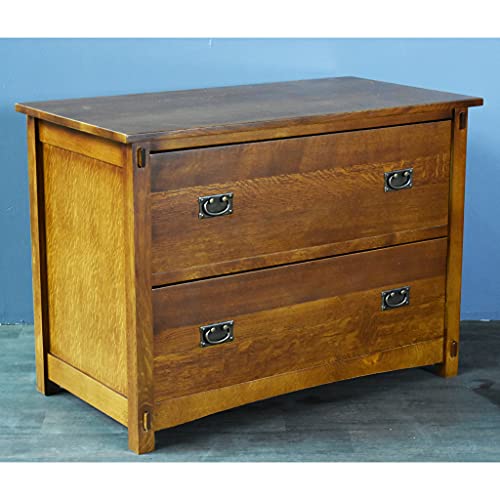 Crafters and Weavers Mission Oak 2 Drawer Lateral File Cabinet - Michael's Cherry (MC-A)