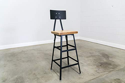 Barn XO Reclaimed Urban Bar Stools Set of (4) - Modern Salvaged Barn Wood, 30" H Bar Height, Clear Coat