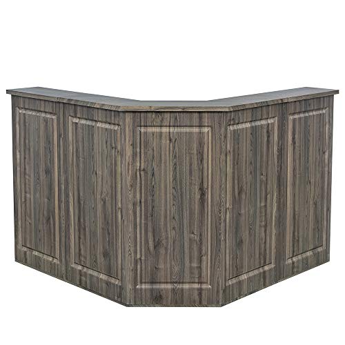 Dir Reception Desk Valencia Combination in Rustic Teak with Lights