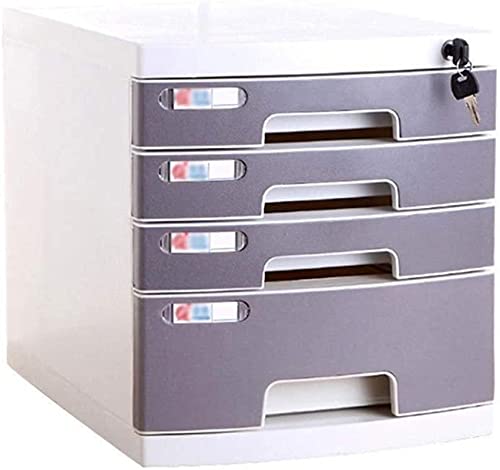None File Storage Cabinet Lockable Data Office Drawer Organizer White Plastic Box