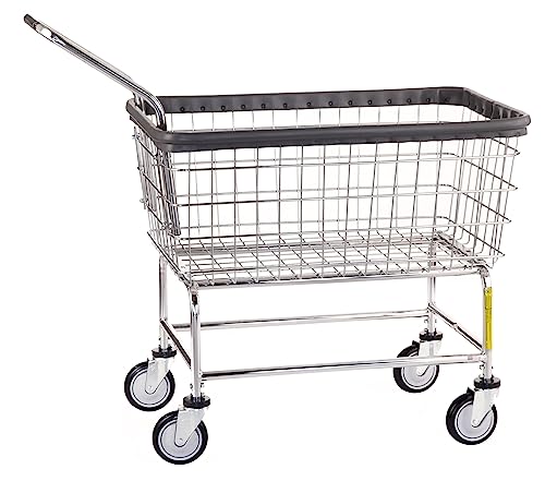 R&B Wire 200F Large Heavy Duty Rolling Wire Utility Cart, 4.5 Bushel, Chrome