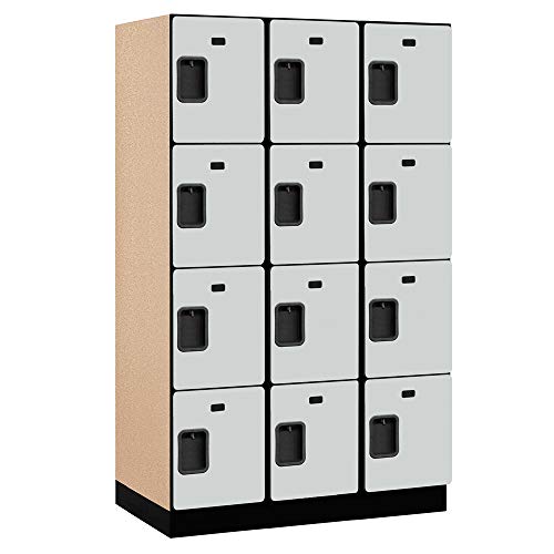 Salsbury Industries 6ft High Gray 4-Tier Wood Locker with Wide Storage Units