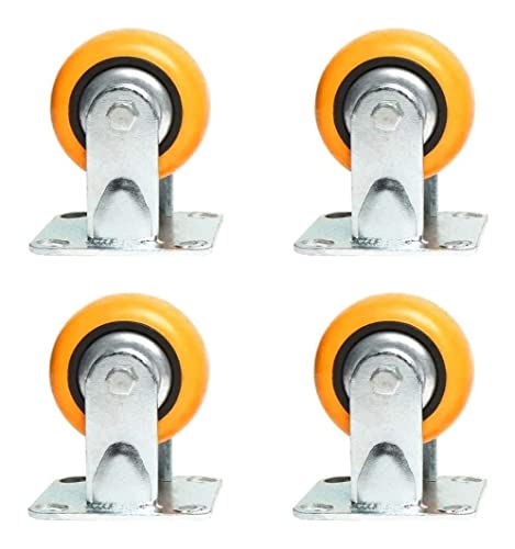 IkiCk Heavy-Duty Polyurethane Castors Set - 4in, 5in, 6in - 4 Swivel Casters - Color Options