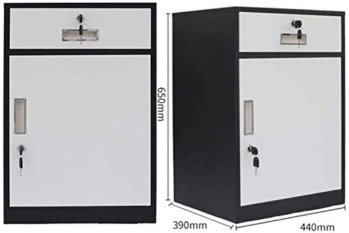SHABOZ Desktop File Cabinet with Anti-Theft Lock, Steel Plate Drawer Storage Cabinet (Brown, 65x44x39cm)