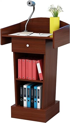 SMuCkS Wood Lectern Podium Floor Standing - Red