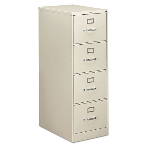 HON C&H Vertical File Cabinet - 25" Front-to-Back Filing - 4 Legal Drawers - Light Gray