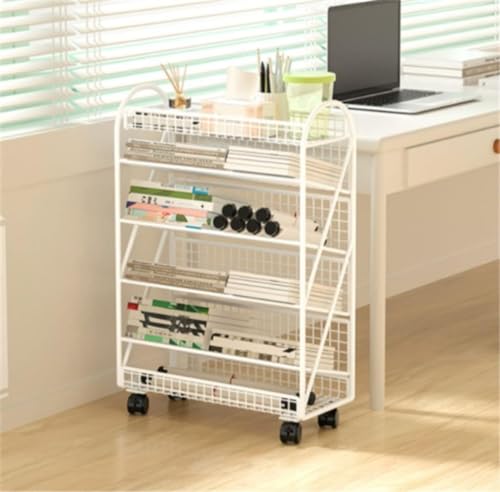 GaRcan Desk-Side Small Bookshelf with Wheels