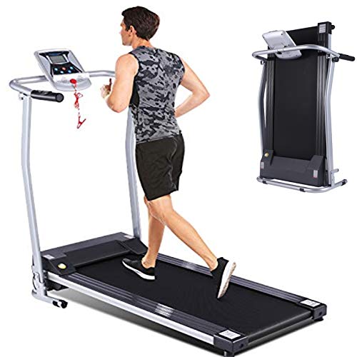 Folding Treadmill for Home, Smart Electric Treadmill with LED Monitor, Safe Handlebar & Safe Key, Portable Walking Running Jogging Exercise Equipment with Fixed Incline & Easy Assemble