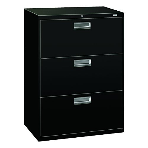 HON 600 Series 3-Drawer Lateral File, Black