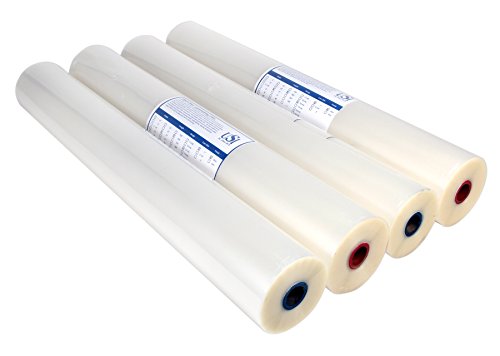 USI Opti Clear Premium Thermal Low-Temp EVA Roll Laminating Film, 1 Inch Core, 3 Mil, 27" x 250', Gloss Finish, 4-Pack