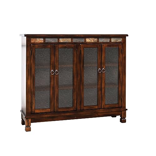 Sunny Designs Santa Fe Bookcase with 4 Doors in Dark Brown Finish 2813DC2