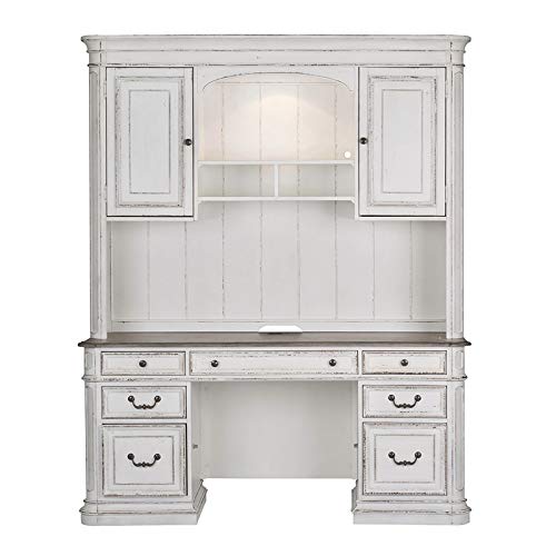 Liberty Furniture Magnolia Manor White Credenza & Hutch
