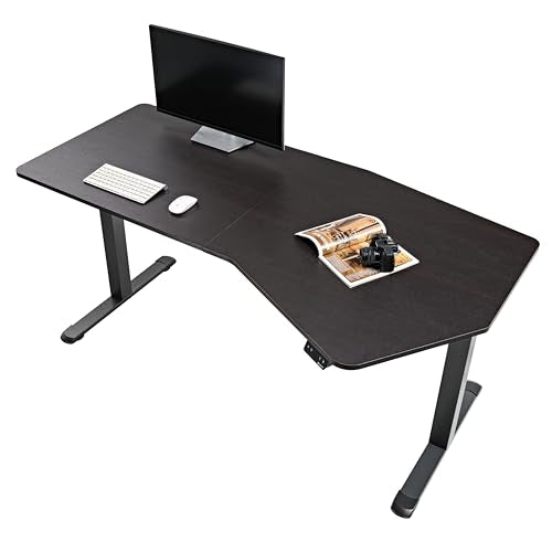 EUREKA ERGONOMIC Electric Standing Desk Adjustable Height (70" x 30") Dual Motor, Memory Presets, Smoked Wood