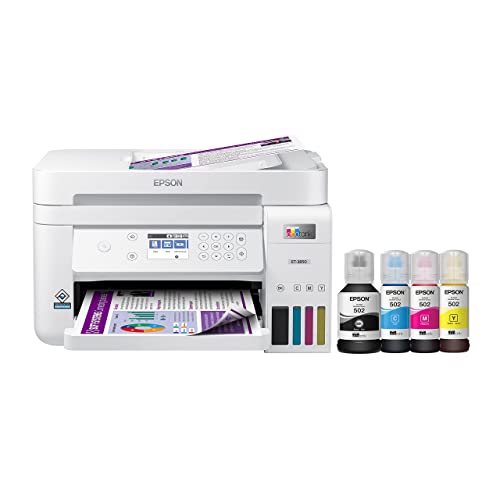 Epson EcoTank ET-3850 Wireless Color All-in-One Printer - Renewed
