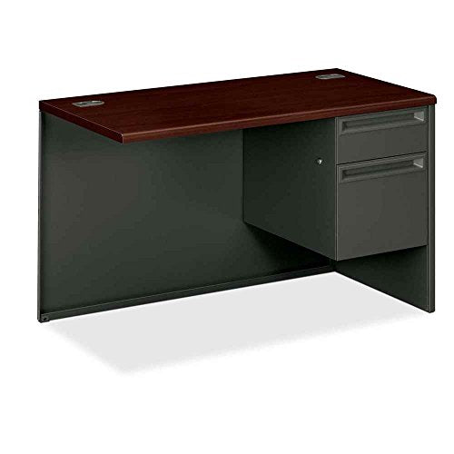 HON 38215RNS 38000 Series Flush Return Right 48w x 24d x 29-1/2h Mahogany/Charcoal