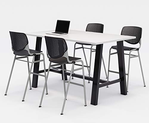 KFI Midtown and Kool Table & Chair Set, 36" W x 41" D x 72" H, Black by KFI