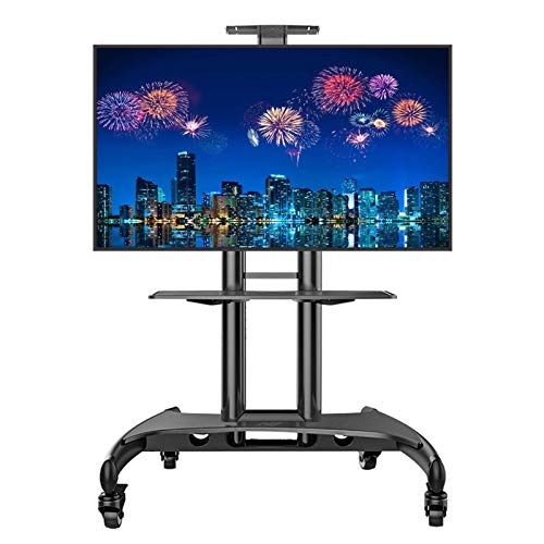YokIma Universal Flat Screen TV Stand Cart - Heavy Duty Rolling TV Cart for 32-65 Inch Screens