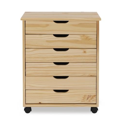 ENVEED Six-Drawer Wide Roll Storage Cart - Multifunctional Craft Organizer and Makeup Drawer Cabinet