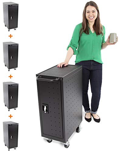 Stand Steady Line Leader 4 Pack Compact Mobile Charging Cart - Charge and Store 16 Devices