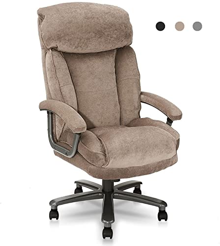 CLATINA Ergonomic Big and Tall Executive Office Chair - Beige, 400lbs Capacity