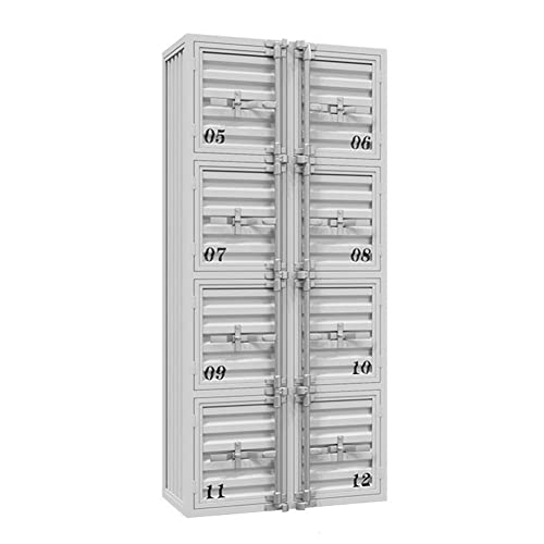 None Industrial Storage Cabinet with Door, Gray Metal Locker Cabinet - 4 Doors