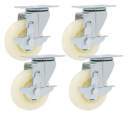 IkiCk Heavy Duty Locking Furniture Casters - Pack of 4 Swivel Plate Castors