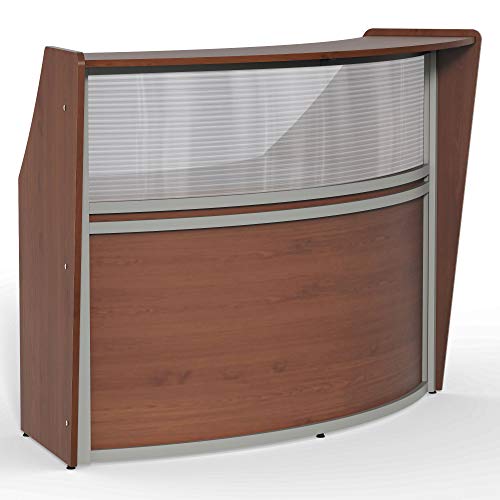 Linea Italia Office Reception Desk, 1 Panel, Cherry